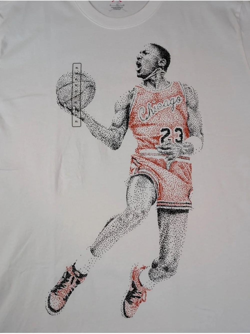 New Nike Air Jordan MJ Dot Chicago Bulls #23 Graphic T-Shirt White Mens Size L